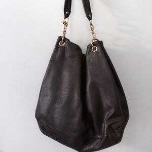 Cuore & Pelle Sophia Leather Hobo Bag | Espresso Brown | Gold Hardware